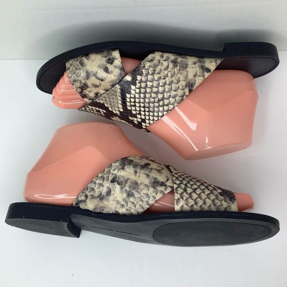 Banana Republic Snakeskin White/Black Strap Slip On Women’s Slide Sandals Sz 8M - Picture 6 of 12